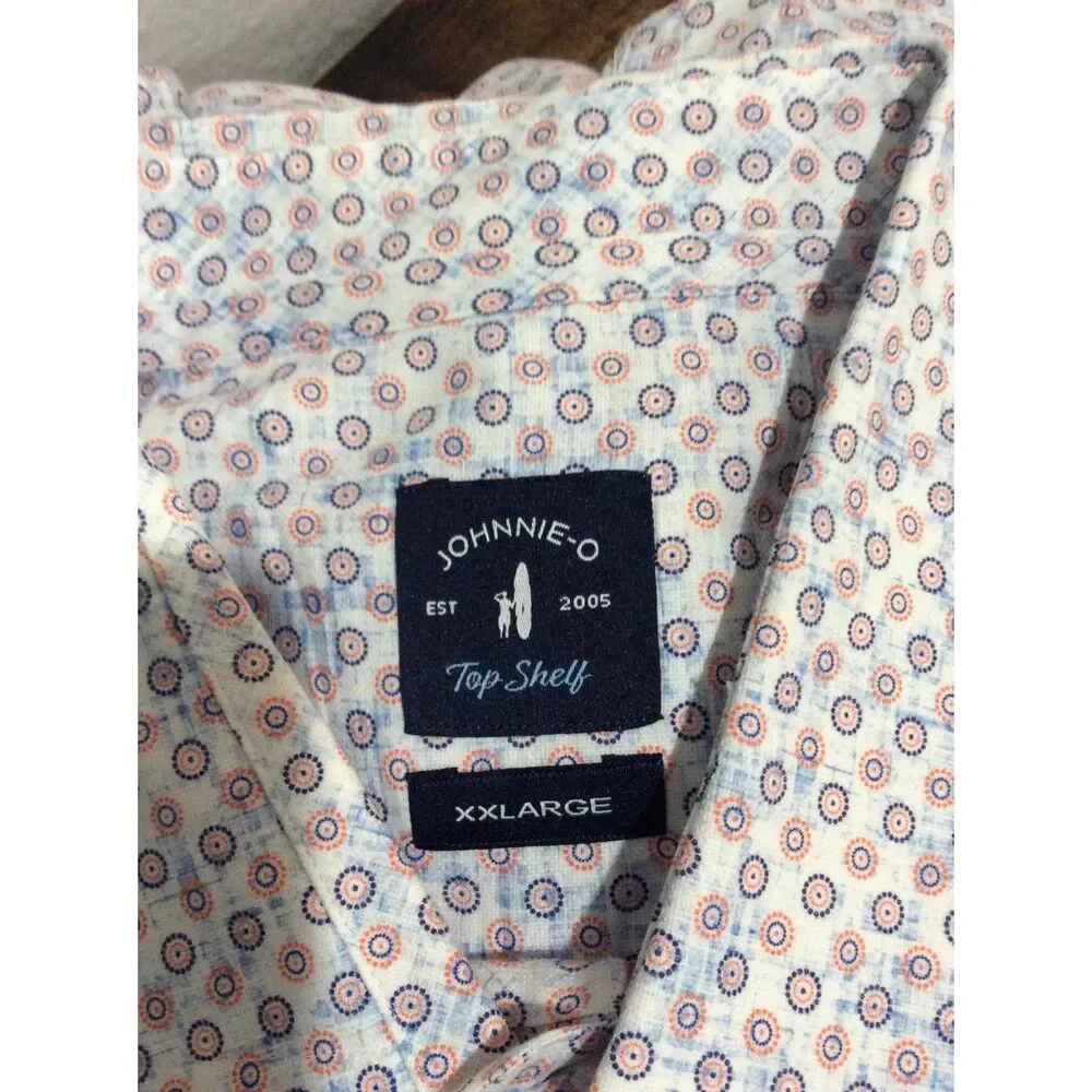 Johnnie O Top Shelf XXL mens print button down shirt short sleeve